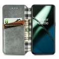 thumbnail image 4 of SaniMore Wallet Case for Oneplus 12R, Vintage PU Leather Case Card Slots Cash Pocket Stand Feature Magnetic Closure Anti-drop Shockproof Full Body Protective Case For Oneplus 12R, Gray, 4 of 5