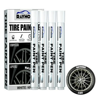 4Pcs White Tire Paint Marker Pen Waterproof For Scratch Area Paint Cover