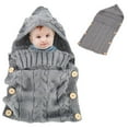 thumbnail image 1 of Knitted Wool Sleeping Bag, Newborn Baby Swaddle Sleeping Blanket Bag, 1 of 5