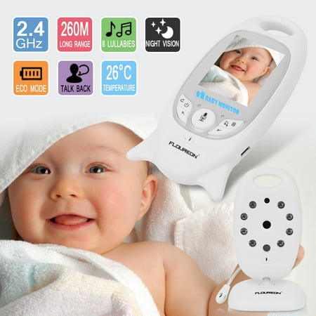 2.4 Ghz Wireless Camera FLOUREON Wireless 2.4 GHz Baby Monitor Digital Video Audio Nanny Security Camera Babyphone with 2.0 inch LCD Screen Monitor Room Temperature Two Way Talk Radio Night Vision ()