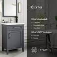 thumbnail image 7 of EVIVA Garci 24 Inch Transitional Dark Grey Style Bathroom Vanity with Porcelain Top, 7 of 7
