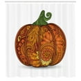 thumbnail image 3 of Ambesonne Vegetable Shower Curtain, Style Pumpkin, 69"Wx75"L, Dark Orange Fern Green, 3 of 3