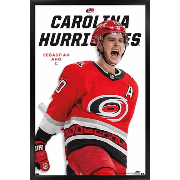 NHL Carolina Hurricanes - Sebastian Aho Feature Series 23 Wall Poster, 22.375" x 34" Framed