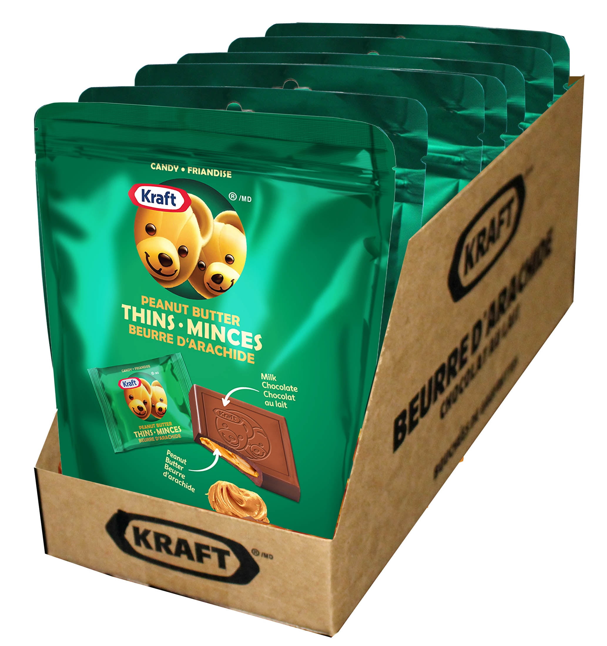 Bonbons au beurre d'arachide Kraft Minces Bonbons Kraft Minces