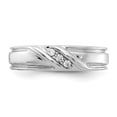 thumbnail image 4 of 14K White Gold Ring Band Men's Diamond Round, Size 7, 4 of 5