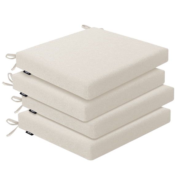 Favoyard Outdoor Seating Cushions Set of 4, 17" W x 16" D x 2" Seat Cushion Couch Pads with Ties for Chair Furniture
