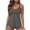 Gray, variant on Scallop Edge Tankini Two Piece Swimsuit with Adjustable Straps High Waist Bottom Red L