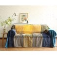 thumbnail image 3 of 150cm*190cm, Bleu, 1pc Coton Simple Couverture De Canap, Couverture Tricote Franges, Patchwork Rversible, Couverture Dcorative Chaude Pour La Maison,, 3 of 5