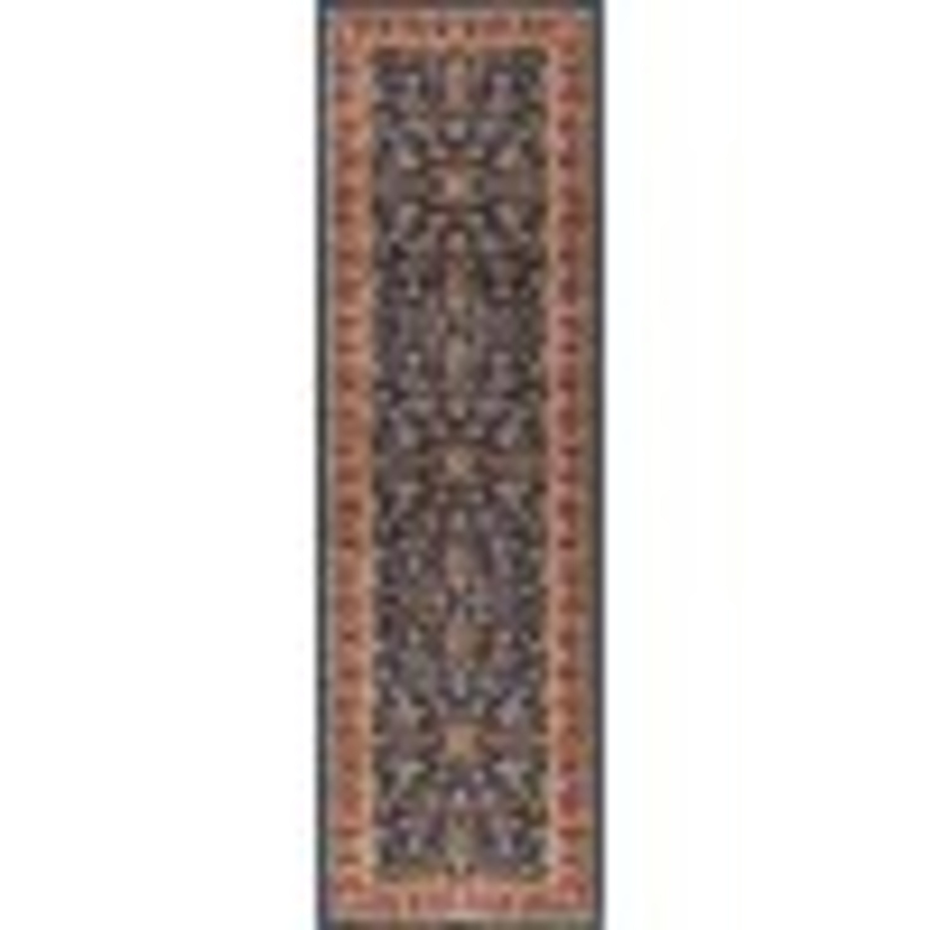 Sensation Transitional 2' x 10' Navy and Beige Polypropylene Indoor Area Rug