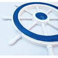 thumbnail image 3 of Nagina International Decorative Hand Painted Blue White Antique Vintage Style Ship Wheel | Pirate's Wall Decor | Sea Gift (12 Inches), 3 of 4