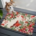 thumbnail image 3 of Entryway Rug 2'x3', Cardinal Bird Small Rug for Kitchen Bathroom Door Mat Indoor Entrance, Pine Cones Poinsettia Berry Floral Beige Non-Slip Area Rugs Floor Mats Carpet Front Door Rugs, 3 of 8