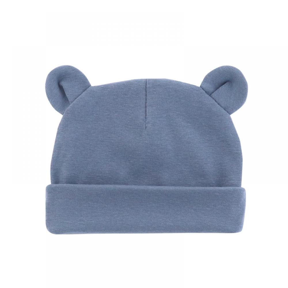 Gray Stars Cotton Bear Hat w/Ears Boys Size 3-6 Months Ivory GAP Baby Girls 
