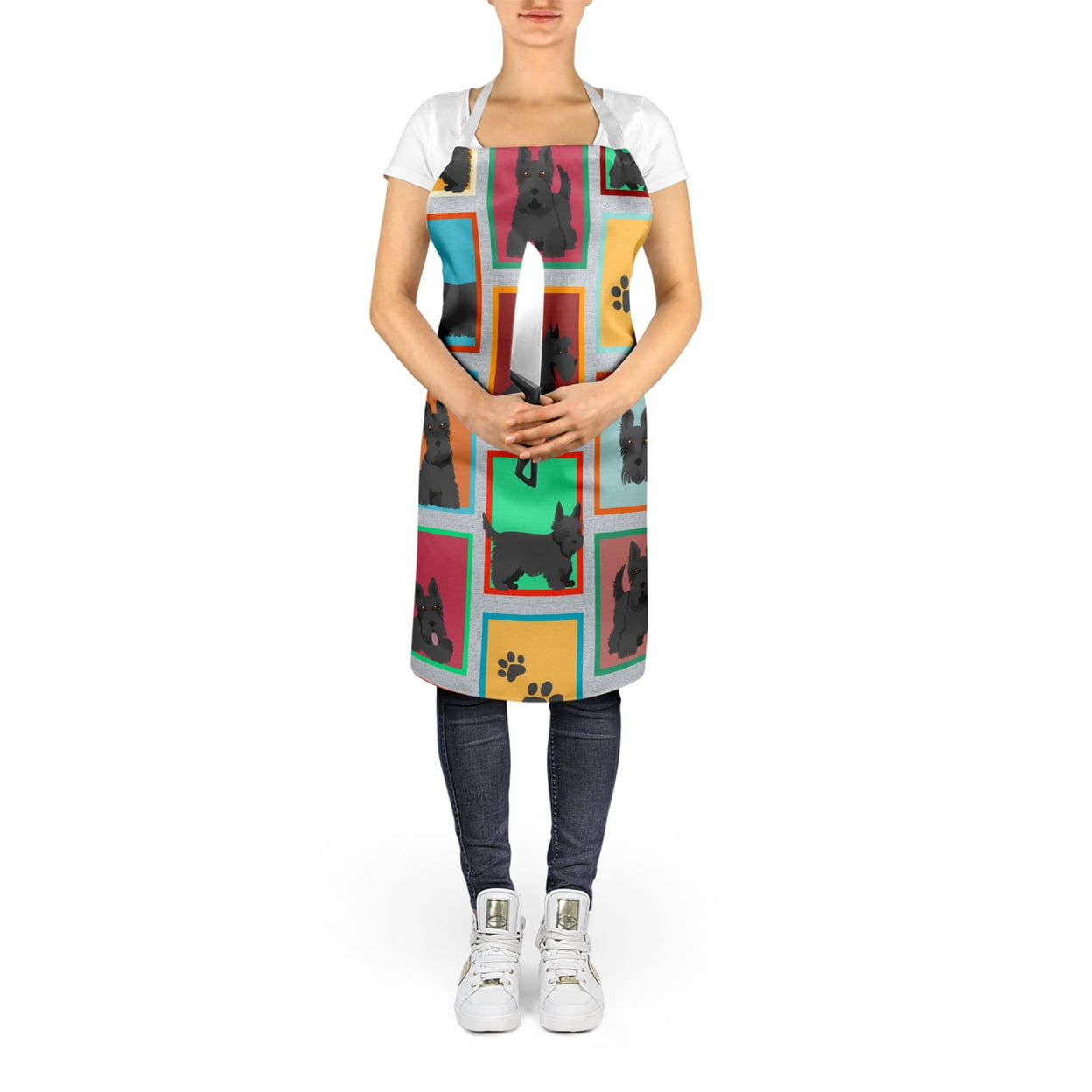 Lots of Scottish Terrier Apron 27 in x 30 in