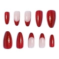 thumbnail image 3 of Fofosbeauty 24pcs Press on False Nails Tips, Almond Fake Acrylic Nails, French Flash Red, 3 of 8