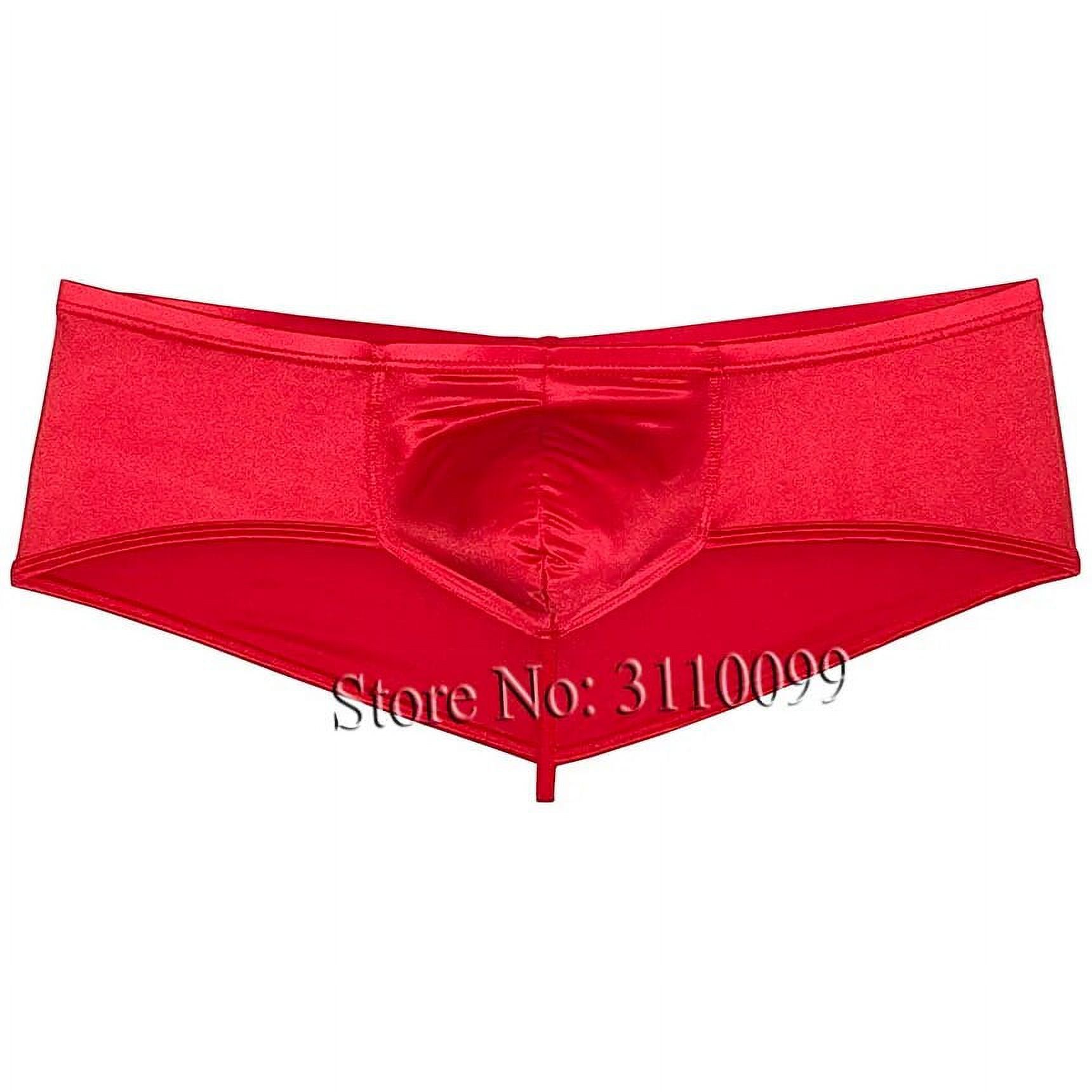 Men's Wet Look Faux Leather Boxer Pouch Briefs – Zipper Trunks – XL