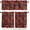 Red Black, variant on Christmas Poinsettia Kitchen Curtains and Valances Set, Rod Pocket Curtains Tier Farmhouse Window Curtains 36 Inch Length, Red Flowers Leaves Botanical Rustic 3 Piece Kitchen Curtains Set