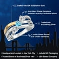 thumbnail image 2 of Gem Stone King 925 Silver and 10K Yellow Gold Lab Grown Diamond and Swiss Blue Topaz and Lab Grown Diamond Engagement Ring for Women | 1.00 Cttw | Heart Shape Gemstone April Birthstone | Size 7, 2 of 6