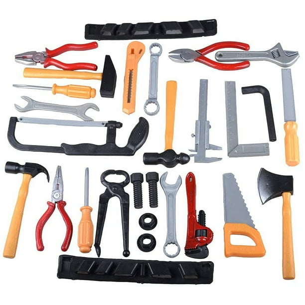 28 Pcs Kids Toy Tool Set Construction Party Supplies Plastic Pretend Play Accessory for Boys