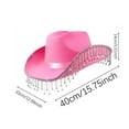 thumbnail image 2 of yunLCZ Western Cowboy Hat for Men Women Women's Hat Elegant And Light Tassel Cowboy Hat Heart Sunglasses Tassel Scarf Decoration Three Piece Set for All Seasons, 2 of 4