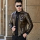 thumbnail image 2 of Abrigo de cuero con forro polar para hombre, chaqueta de cuero de marca de moda informal de otoño e invierno, abrigo cálido para hombre, ropa superior, 2 of 6