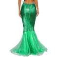 thumbnail image 2 of Sxiwei Womens Shiny Sequins Mermaid Tail Skirt Fish Scale Print Hip Skirt Maxi Dress Green XXL, 2 of 7