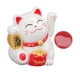 thumbnail image 1 of Gato de la suerte chino, decoración del gato de la fortuna, brazo ondeante, luz Solar, estatua de inducción, estatuilla para el hogar, adornos para el coche, sentarse de lado, blanco, 1 of 14