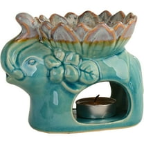 AiXiAng Ceramic Wax Warmer with Tealight & Fragrance Oil Warmer, Green