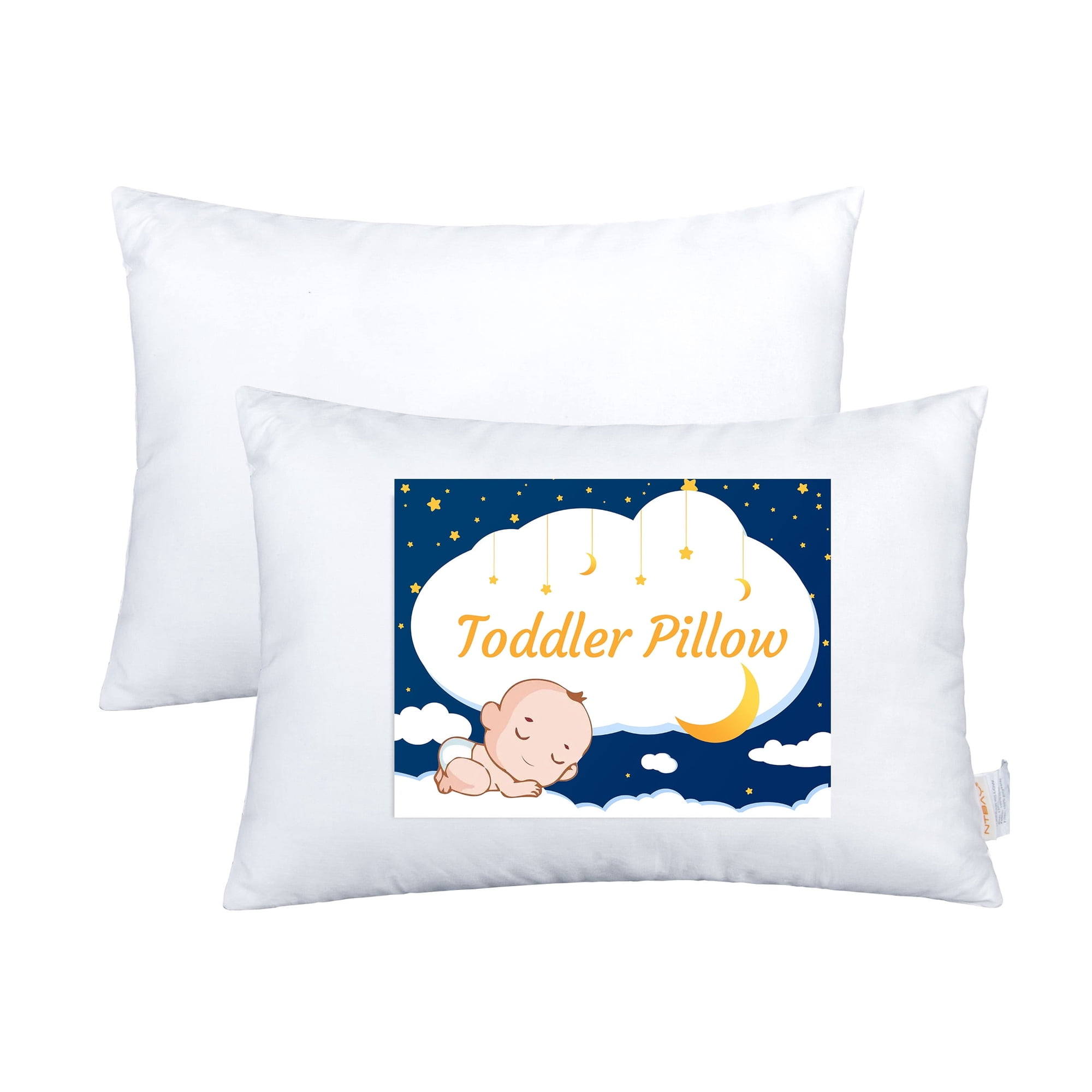 Organictune Ultra Soft and Breathable Cotton Cover Toddler Pillows, Small Kids Pillow for Sleeping and Nap Time, 13" x 18", 2 Pack