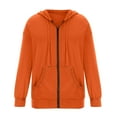 thumbnail image 3 of Full Zip Hoodies for Women Zipper Open Front Fleece Lined Jacket Hooded Coats Cardigan Plain Oversized Sweatshirts with Pocket Trendy School Casual Jackets, 3 of 5