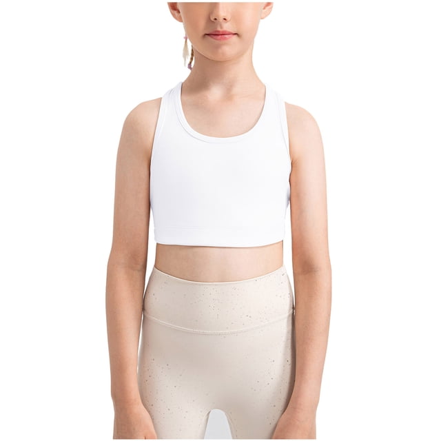 Posijego 4T-12 Years Girls Tank Tops Crop Top for Little Girls Racerback Dance Tops Athletic Activewear