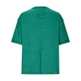 thumbnail image 4 of XuJwPNcy Womens Oversized T Shirts Summer Ribbed Knit Short Sleeve Tunic Tops Casual Loose Plus Size Tees, 4 of 7