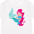 thumbnail image 4 of Inktastic Cute Mermaid, Little Mermaid, Pink Hair, Dolphin Girls Long Sleeve Toddler T-Shirt, 4 of 5
