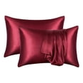 thumbnail image 1 of Taie d'Oreiller Imitation Soie pour Lit Simple Dortoir Étudiant 2 Pcs, 1 of 7