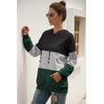 thumbnail image 3 of Women's Long Sleeve Color Block Tops Crewneck Sweatshirts Pullover Tunic Shirts Blouses, 3 of 4