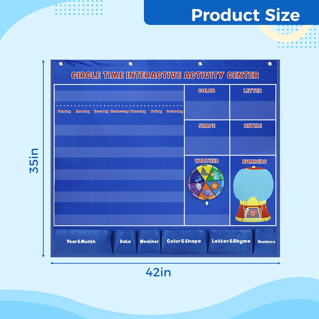 ultifunctional Classroo Pocket Chart for Circle Tie and Teaching in
