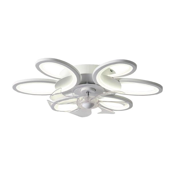 Lámpara de ventilador de techo silenciosa para balcón, sala de estar y comedor blanco