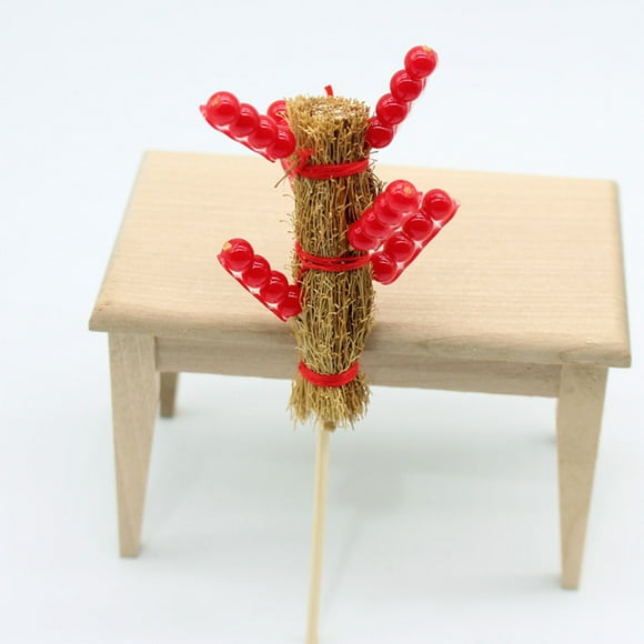 YAOMOBB Resin Accessories 1/6 1/12 Miniature Candied Haws on A 6 Sugarcoated Haws And House Accessories Tiny Candied Haws Skewers Snacks Toys