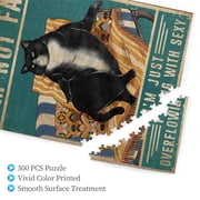 Cat Im Not Fat Im Just Overflowings With Sexy Poster,Jigsaw Puzzle 500 Puzzle Pieces,Puzzle Enthusiasts