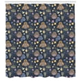 thumbnail image 3 of Woodland Shower Curtain, Scary Owl Firefly Bats Moths Moon Phases Bugs Flowers Lovely Creatures Cartoon, Fabric Bathroom Set with Hooks, 69W X 84L Inches Extra Long, Multicolor, by Ambesonne, 3 of 3