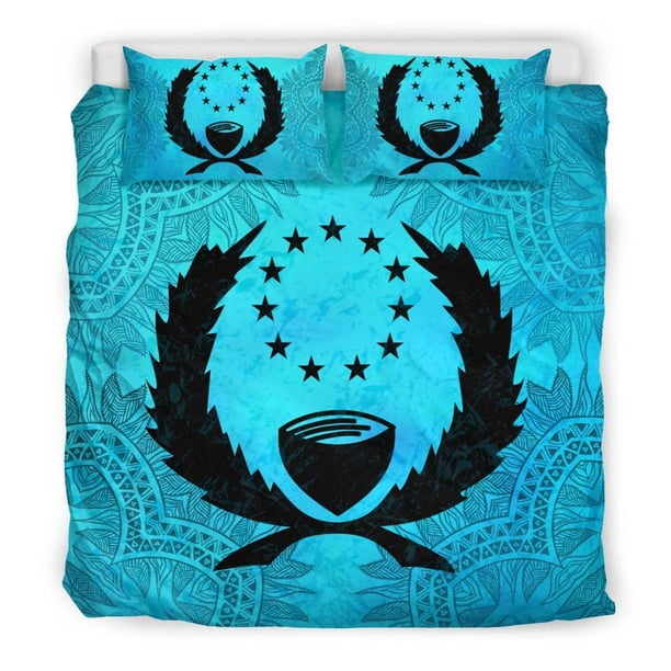 Juego de Funda Nórdica Pohnpei - Bandera de Pohnpei Turquesa A0