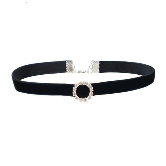 Crystal Love Heart Round Decoration Necklace Luxury High-grade Black Velvet- Collar Online Celebrity Jewelry for Women