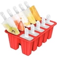 thumbnail image 1 of Moldes para paletas de hielo, 10 cavidades Moldes para paletas de hielo de silicona Fabricante de paletas para hacer helados Diy Postre helado de chocolate Red1pcs ShuxiuWang 8390614749290, 1 of 1