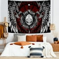 thumbnail image 2 of Viking Norse Tapestry, Cool Odins Ravens Axe Tapestry Wall Hanging for Men Bedroom, Vintage Norwegian Mythology Pagan Black And White Tapestries Poster Blanket College Dorm Home Decor 60X40inches, 2 of 4