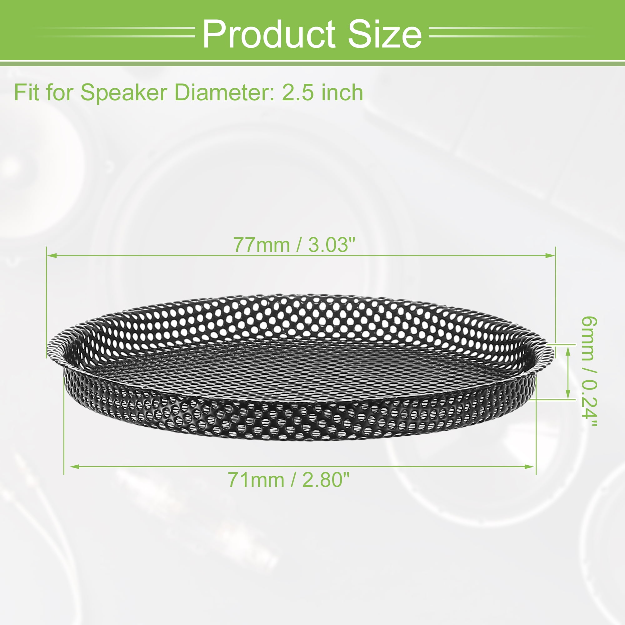 Unique Bargains 4 Pack 1.5 Inch Speaker Grills Mesh for Subwoofer 2.80"x 3.03"x0.24"