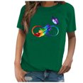 thumbnail image 2 of Pntutb Mujeres Casual Impresión Camisas Manga Corta Camiseta Suelta tops Túnica Blusa Pntutb Pntutb-2806, 2 of 4