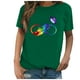 thumbnail image 1 of Gibobby Casual Playera de Manga Corta para Mujer Tops túnica blusa casual mujer manga suelta impresión camisas camiseta corta mujer blusa(Verde,G), 1 of 4