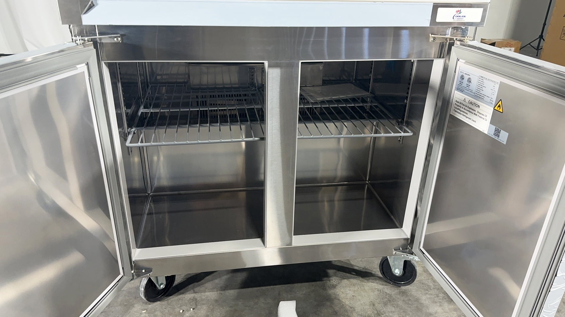 NSF 36 in. Mega Top Prep Table Refrigerator, 9.7 Cu. Ft.2-Door Stainless Steel Refrigerator