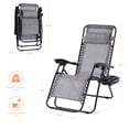 thumbnail image 2 of ACEGOSES 2PCS Patio Zero-gravity Folding Chair Poolside Recliner with Side Tray Support 330 lbs Waterproof Outdoor Single Chair, Sierra gray, 2 of 6
