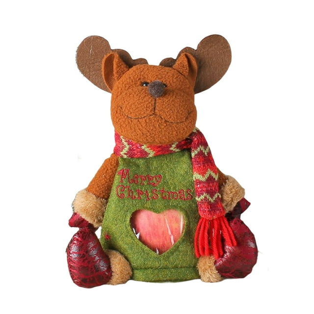 Ounissouiy Lindo bolso de muñecas de Navidad regalos transparentes caramelo fruta dibujos animados muñeco de nieve forma contenedor Noel bolso niños Kits de decoración para fiestas Alce Ounissouiy HA070786-03