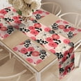 thumbnail image 2 of Ambesonne Floral Table Runner & Placemats, Circled Abstract, Placemat 4 pcs + Runner 12"x90", Pink and Black, 2 of 2